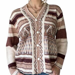 Vintage Oswal beaded coogi style cardigan